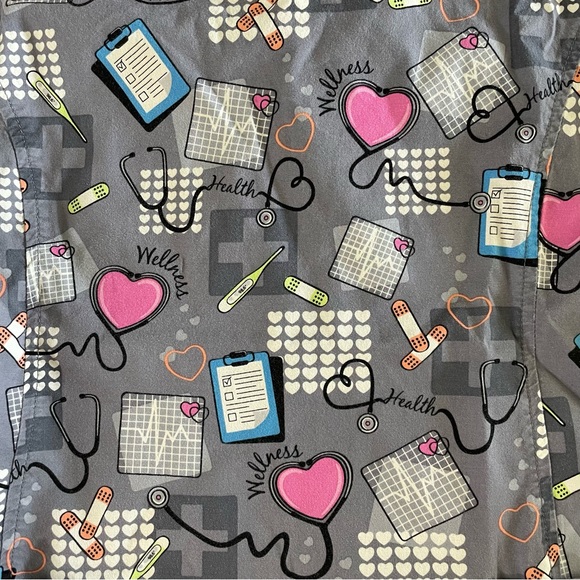 SCRUBSTAR Nursing Nurse’s Scrubs Scrub Top M - Picture 2 of 4